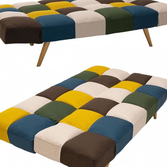 Καναπές - κρεβάτι 3θέσιος Freddo ύφασμα πολύχρωμο 182x81x84εκ