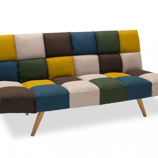 Καναπές - κρεβάτι 3θέσιος Freddo ύφασμα πολύχρωμο 182x81x84εκ