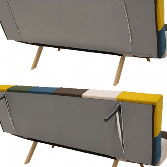 Καναπές - κρεβάτι 3θέσιος Freddo ύφασμα πολύχρωμο 182x81x84εκ