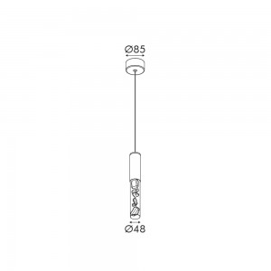 Κρεμαστό Φωτιστικό Μπρούτζινο LED με Ρυθμιζόμενο Λευκό Φως 5x5x150εκ.