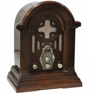 Vintage Ραδιόφωνο Cathedral από Μασίφ Ξύλο Καρυδιάς – AM / FM