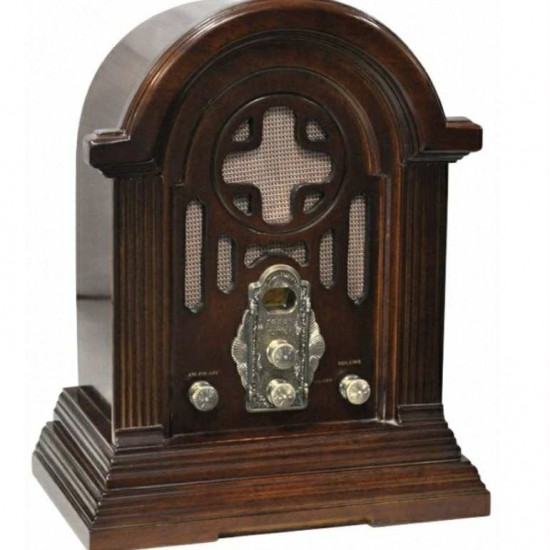 Κλασικό vintage ραδιόφωνο καρυδιάς τύπου cathedral για διακόσμηση